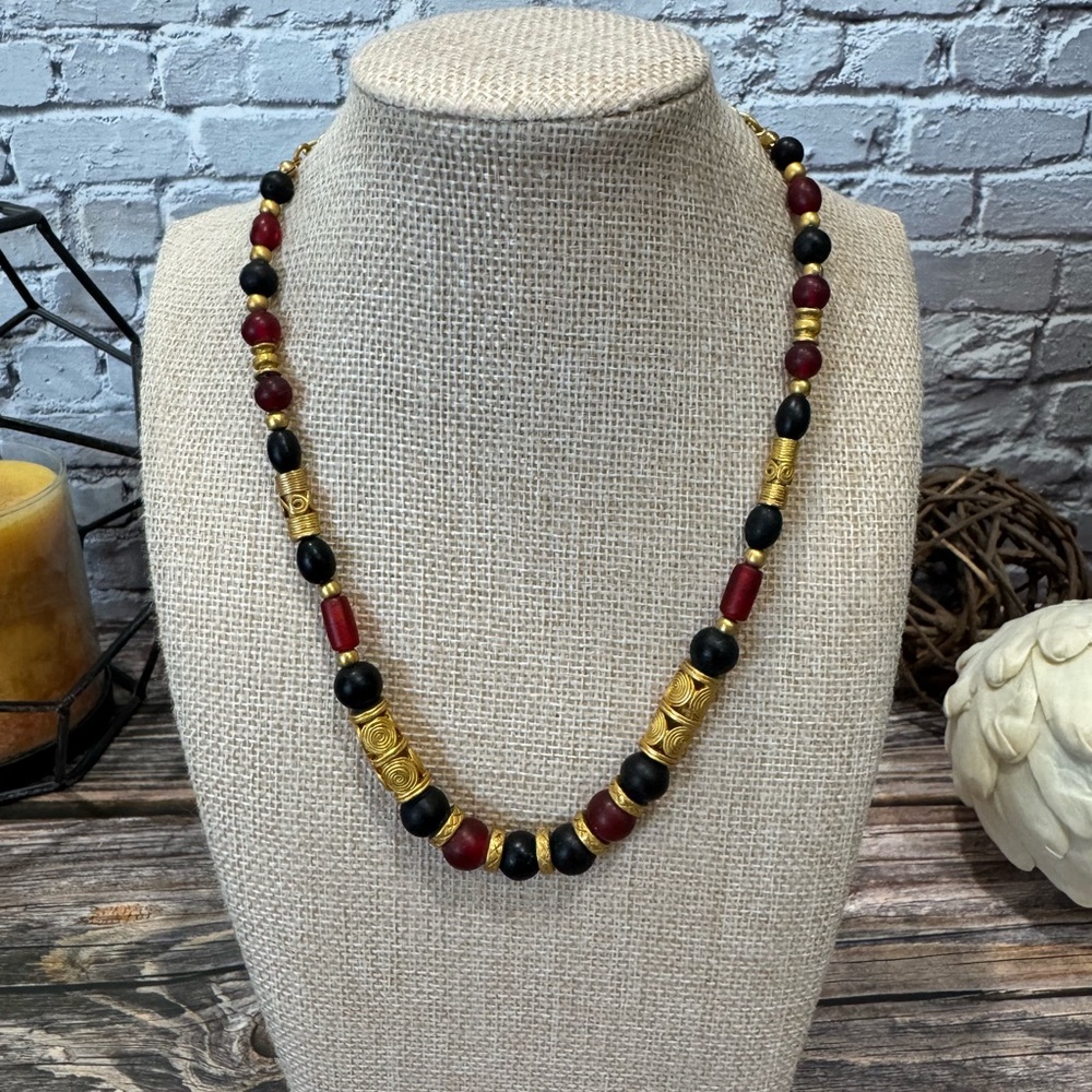 Vintage Inca Glass Bead Necklace ITM874